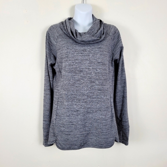 Spyder Ski Team Gray Cowl Neck Long Sleeve Performance Top - Picture 3 of 15